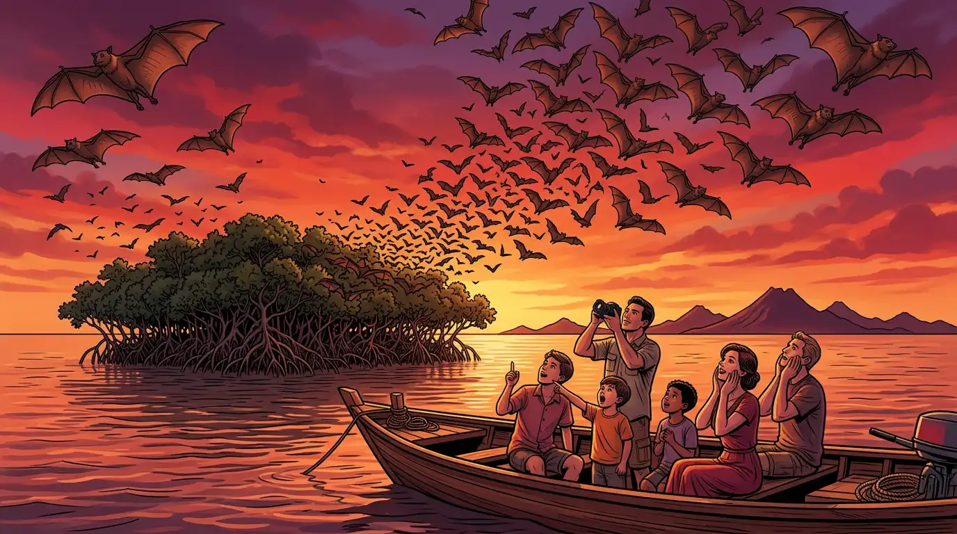 Kalong Island: Flying Fox Sunset in Komodo